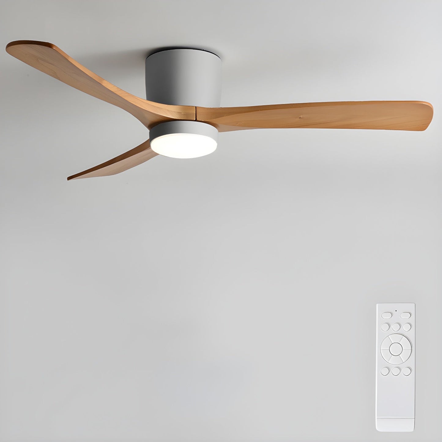 Rustic Wooden Ceiling Fan Light with LED 42 48 Inch