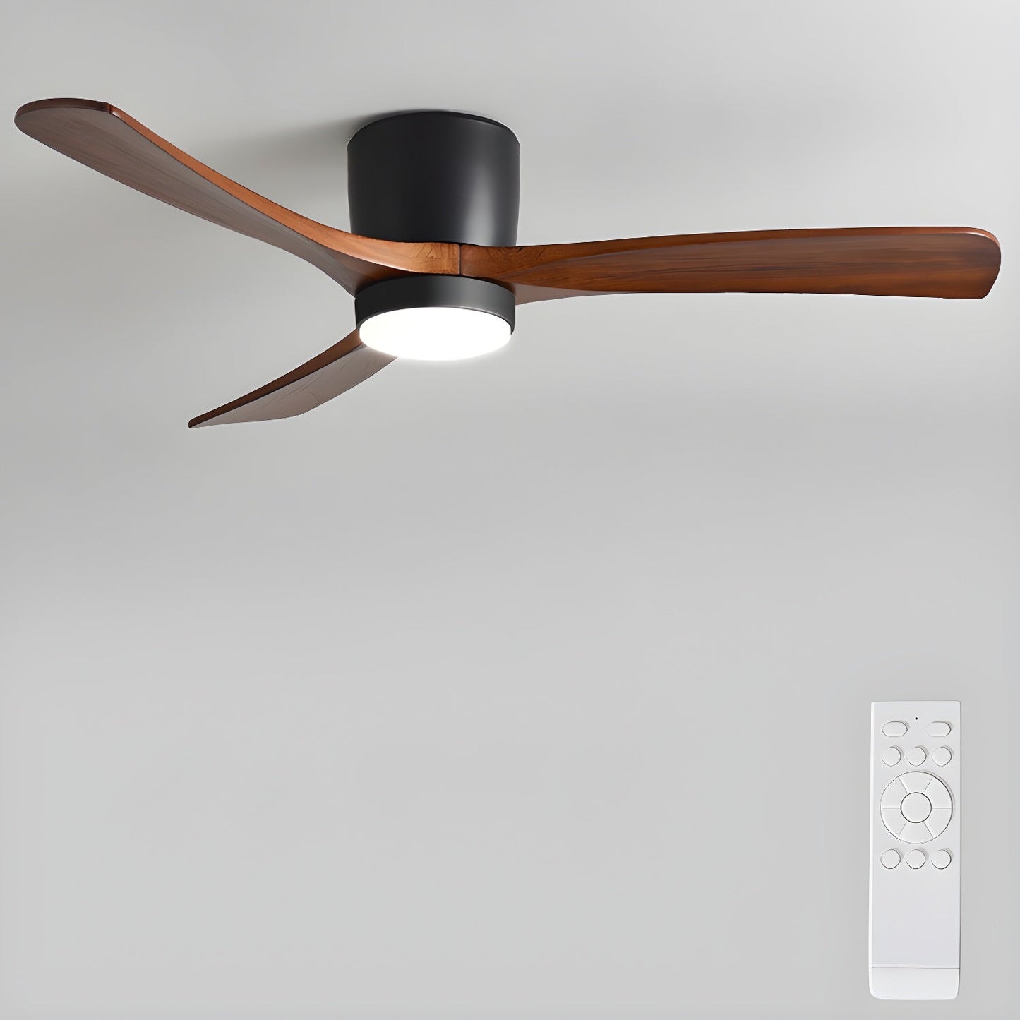 Rustic Wooden Ceiling Fan Light with LED 42 48 Inch