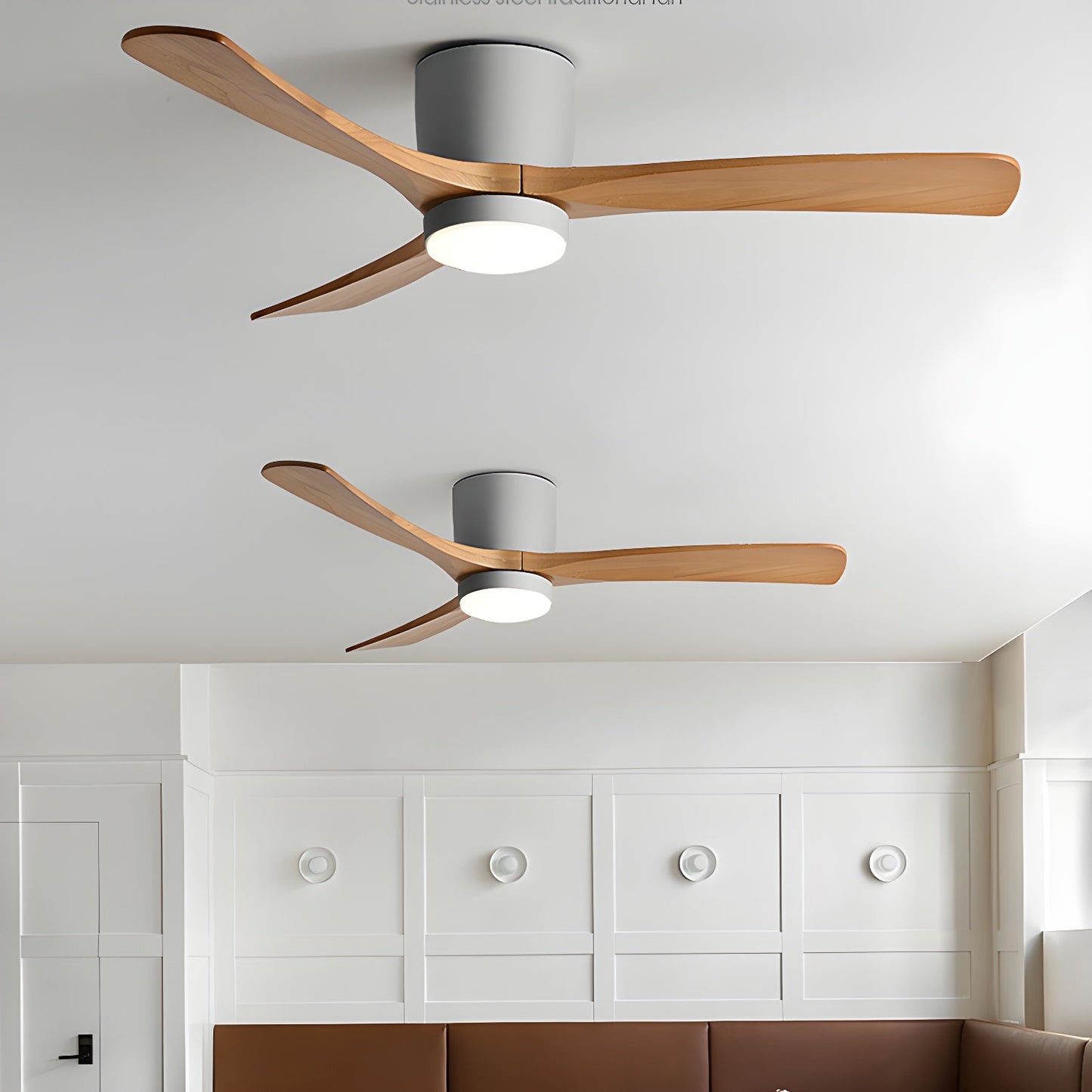 Rustic Wooden Ceiling Fan Light with LED 42 48 Inch