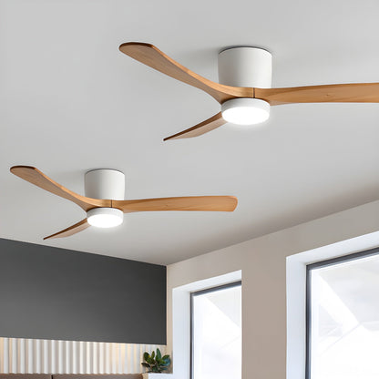 Rustic Wooden Ceiling Fan Light with LED 42 48 Inch