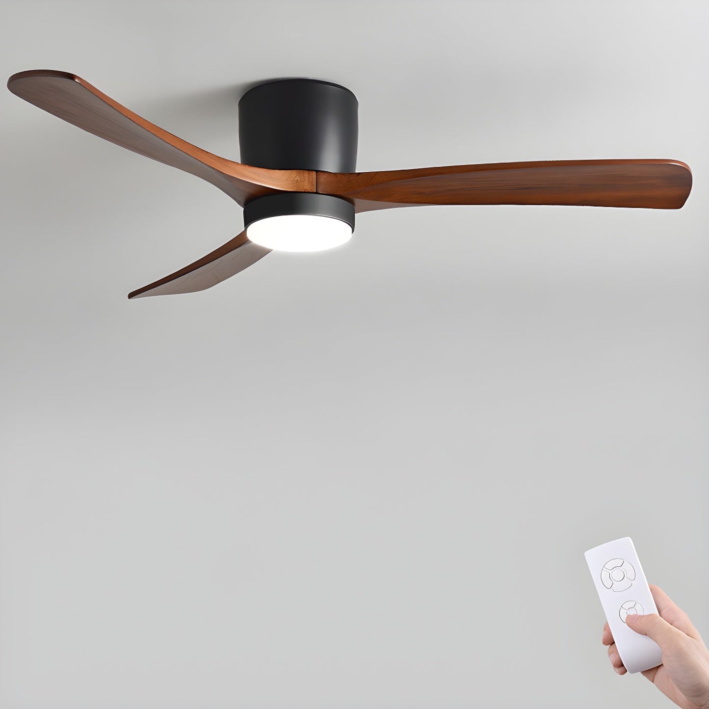 Rustic Wooden Ceiling Fan Light with LED 42 48 Inch