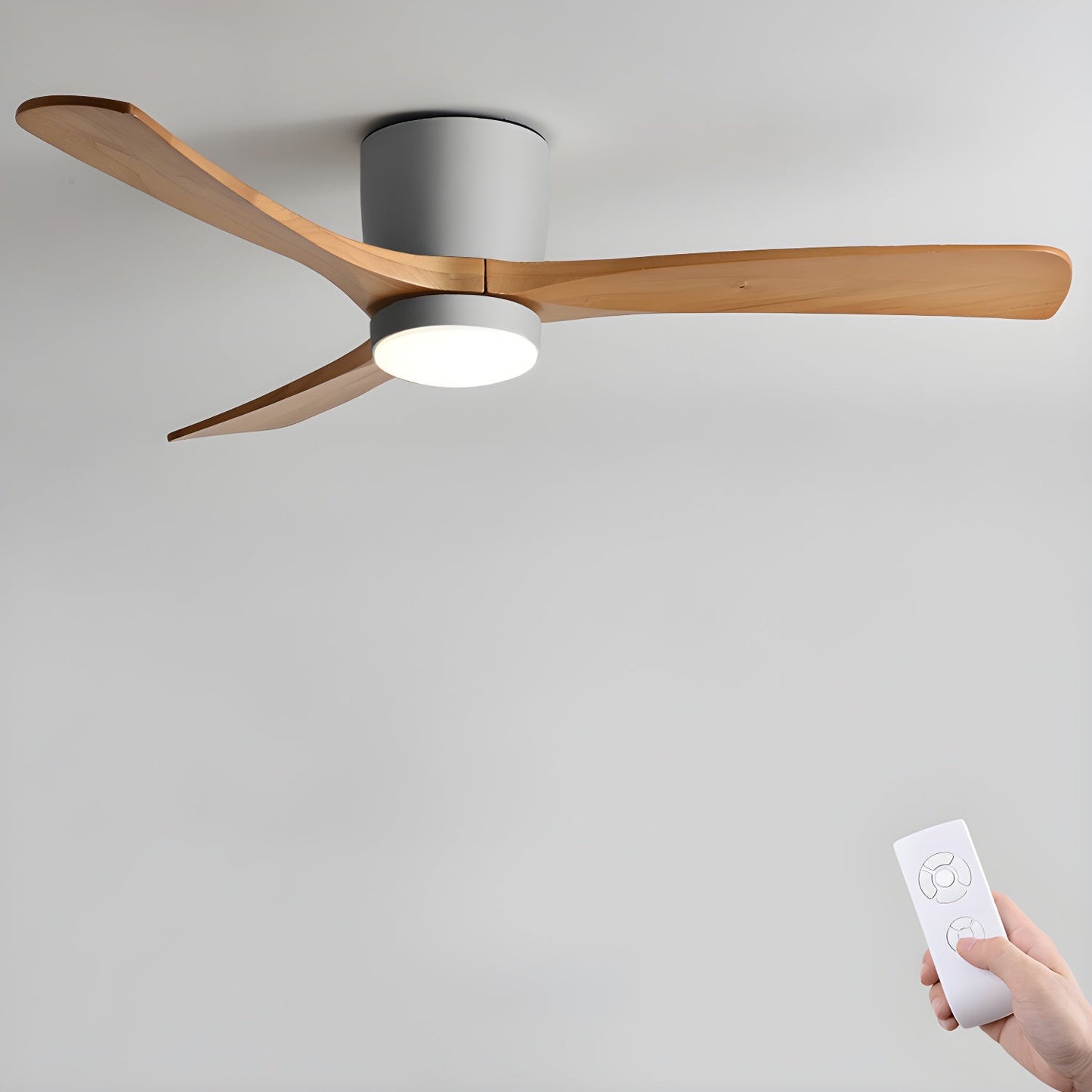 Rustic Wooden Ceiling Fan Light with LED 42 48 Inch