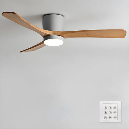 Rustic Wooden Ceiling Fan Light with LED 42 48 Inch