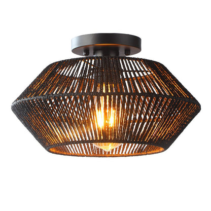 Natural Bamboo Ceiling Light with Rustic Charm - Lusomart