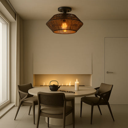 Novion | Vintage Bamboo Woven Ceiling Lamp for a Modern Elegance 3
