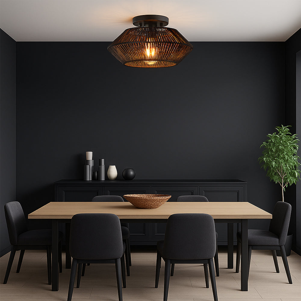 Novion | Vintage Bamboo Woven Ceiling Lamp for a Modern Elegance 4