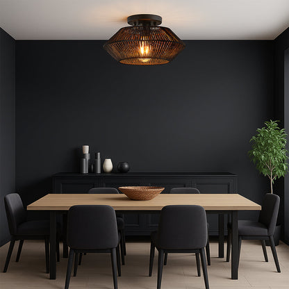 Novion | Vintage Bamboo Woven Ceiling Lamp for a Modern Elegance 4