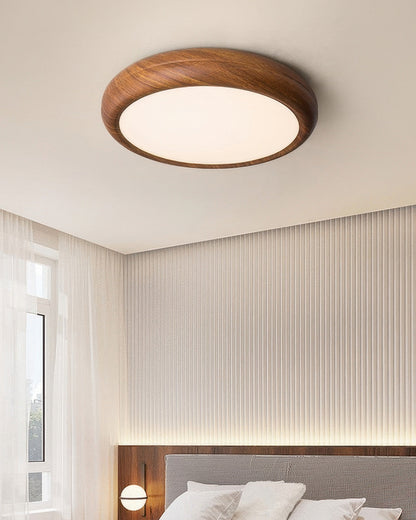 Natural Wood Ceiling Lamp With Bright White Lighting