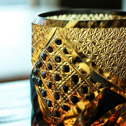 Luxury Handmade Whiskey Glass Set with Wood Gift Box