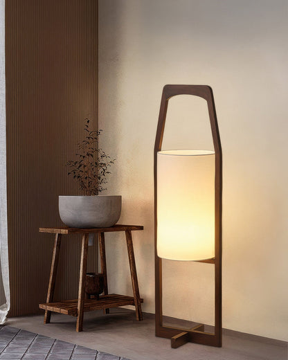 Traditional Wooden Floor Lamp, Warm Zen Style