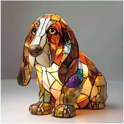 Colorful Glass Dog Theme Table Light Fixture