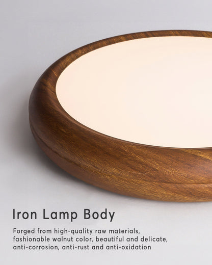 Natural Wood Ceiling Lamp With Bright White Lighting