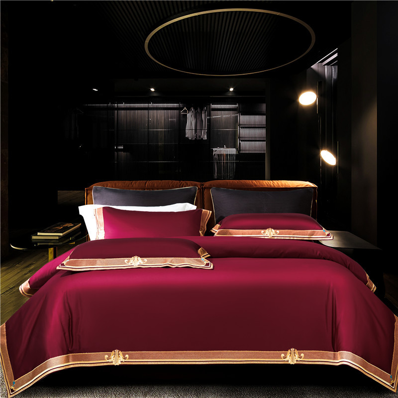 Luxurious Cotton Bed Sheet Set with Decorative Trim
