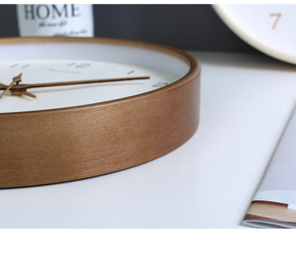 Rustic Wooden Round Wall Clock for Home Decoration