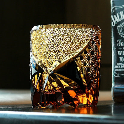 Luxury Handmade Whiskey Glass Set with Wood Gift Box