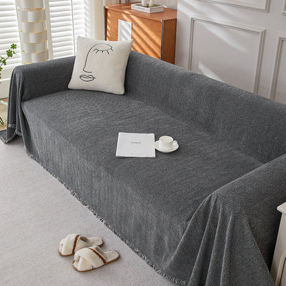 Simple Plush Chenille Couch Cover Machine Washable