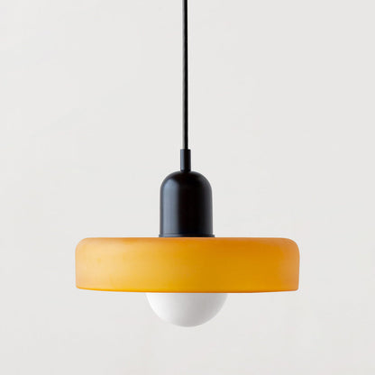 Colorful Glass Drop Pendant Light With Adjustable Arm