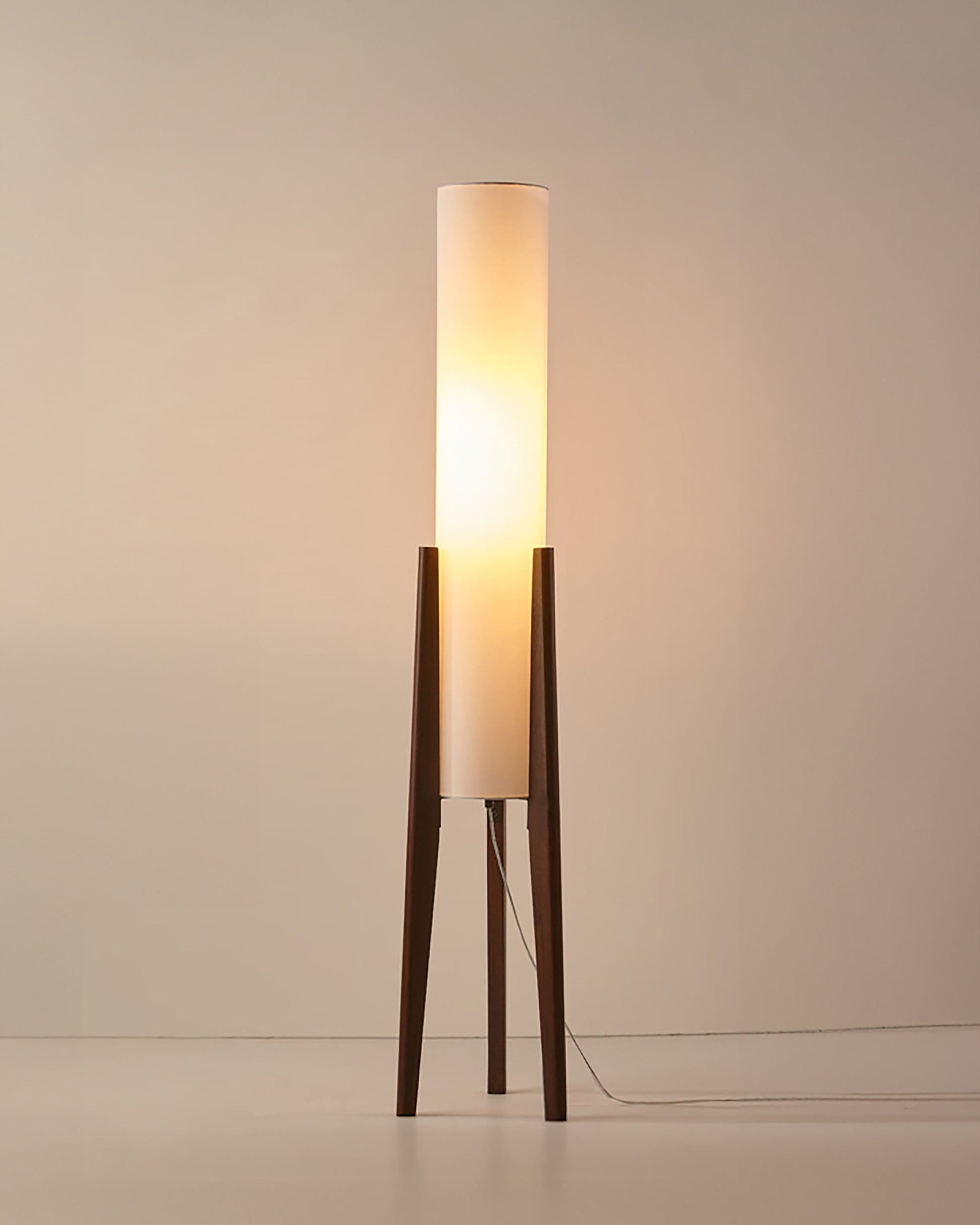 Rustic Wooden Floor Lamp With Linen Shade - Lusomart