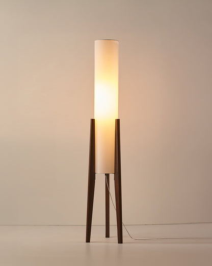 Rustic Wooden Floor Lamp With Linen Shade - Lusomart