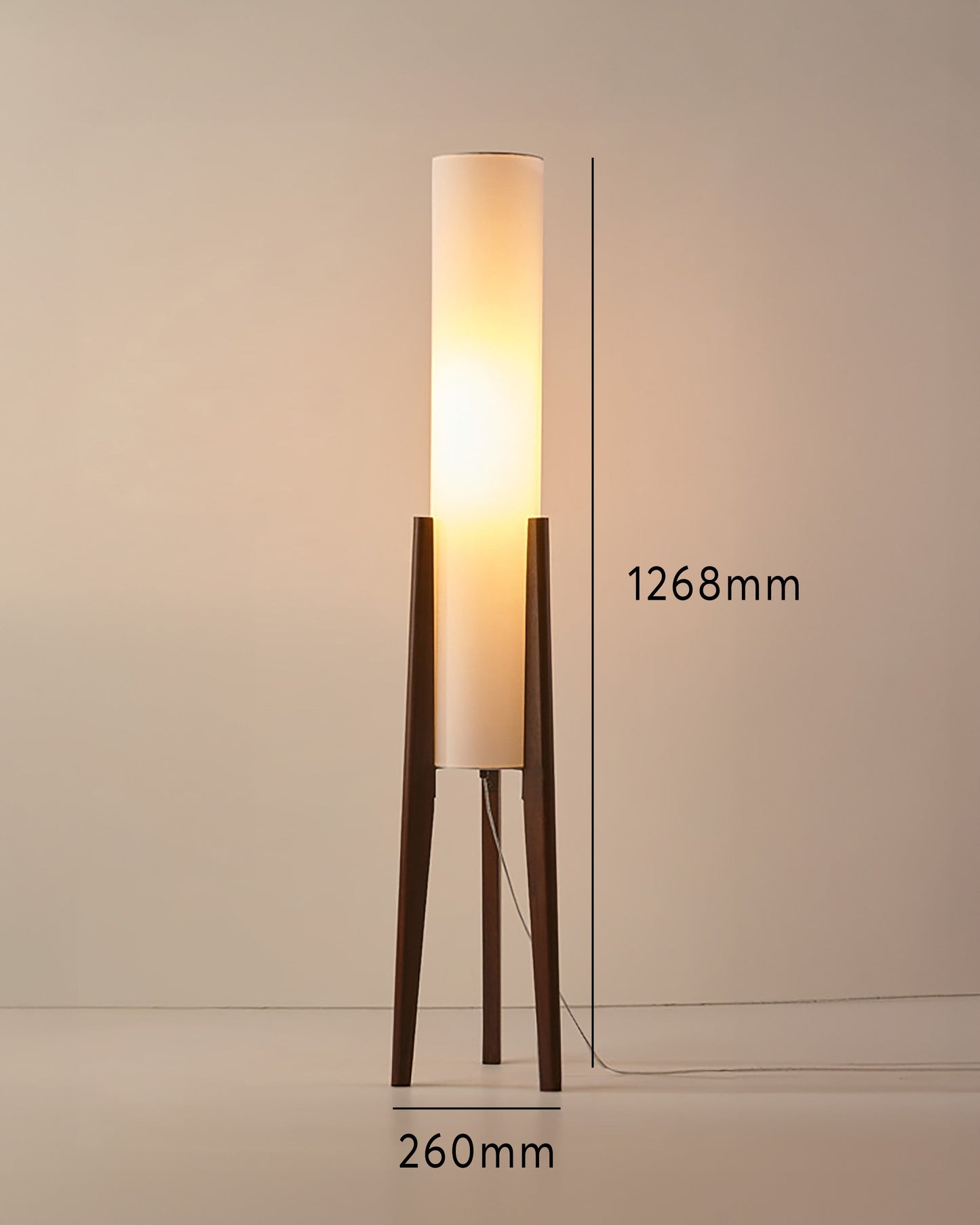 Rustic Wooden Floor Lamp With Linen Shade