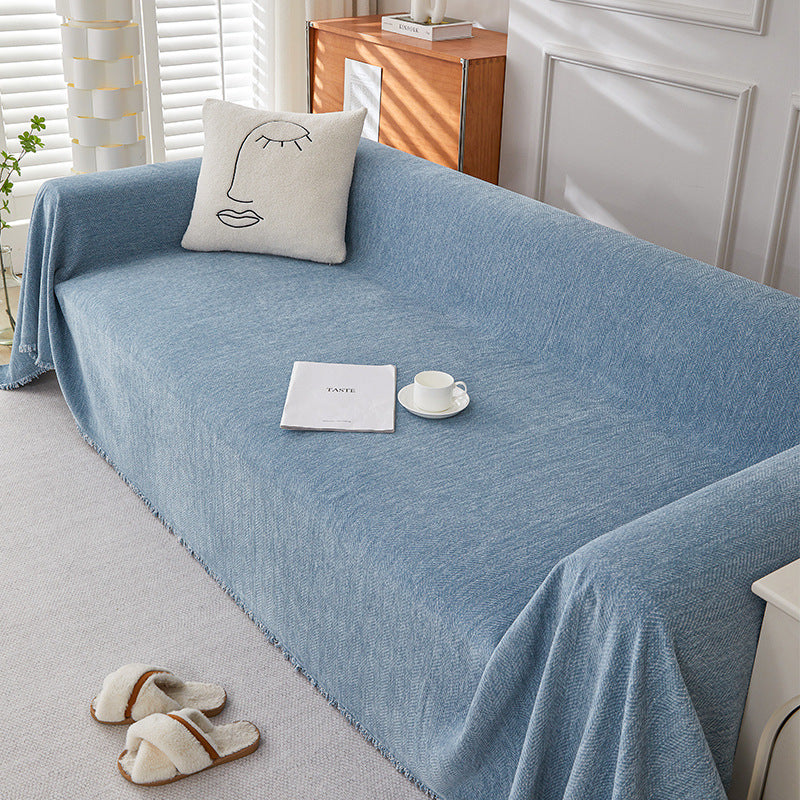 Simple Plush Chenille Couch Cover Machine Washable