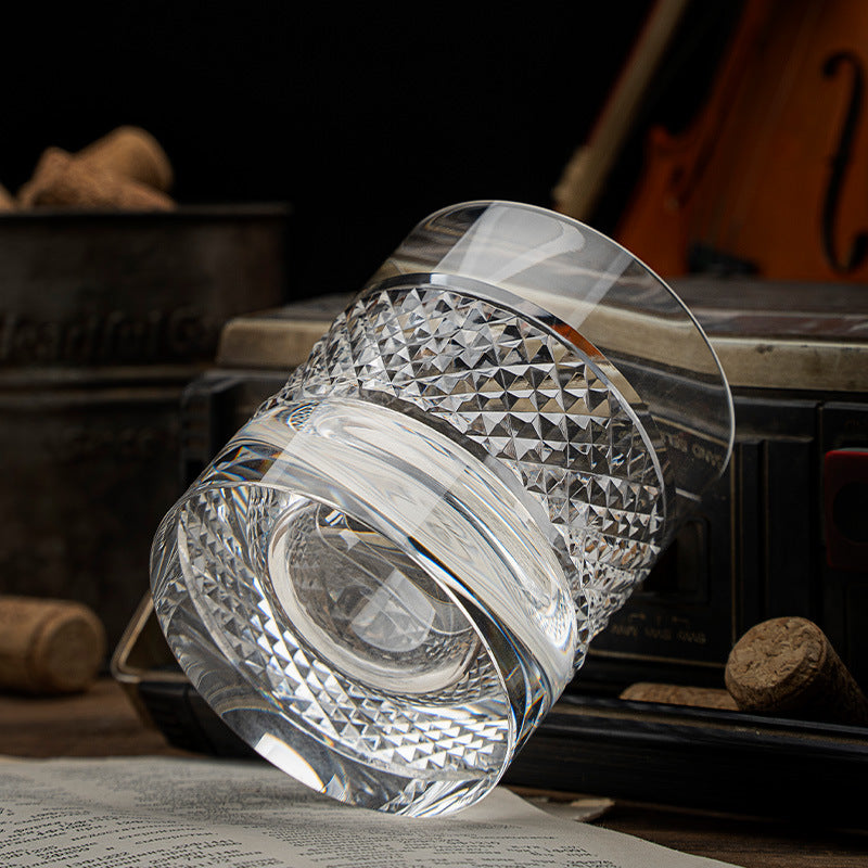 Colorful Diamond Whisky Glasses Set with Wooden Gift Box