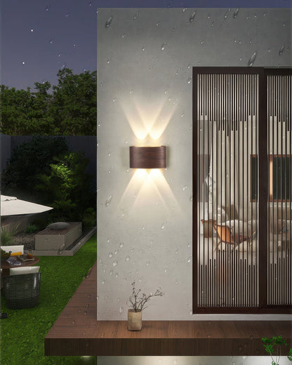 Rustic Wood LED Outdoor Wall Light Waterproof