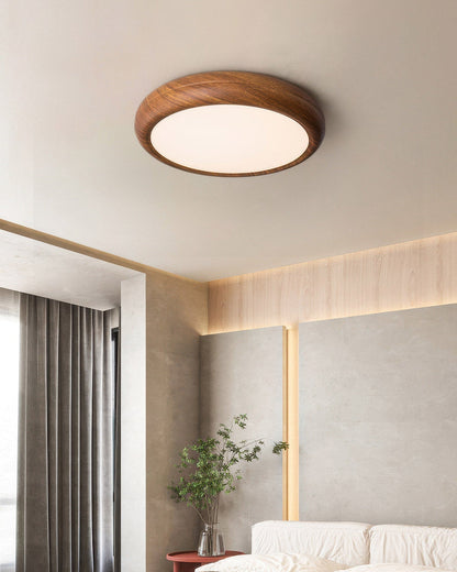 Natural Wood Ceiling Lamp With Bright White Lighting