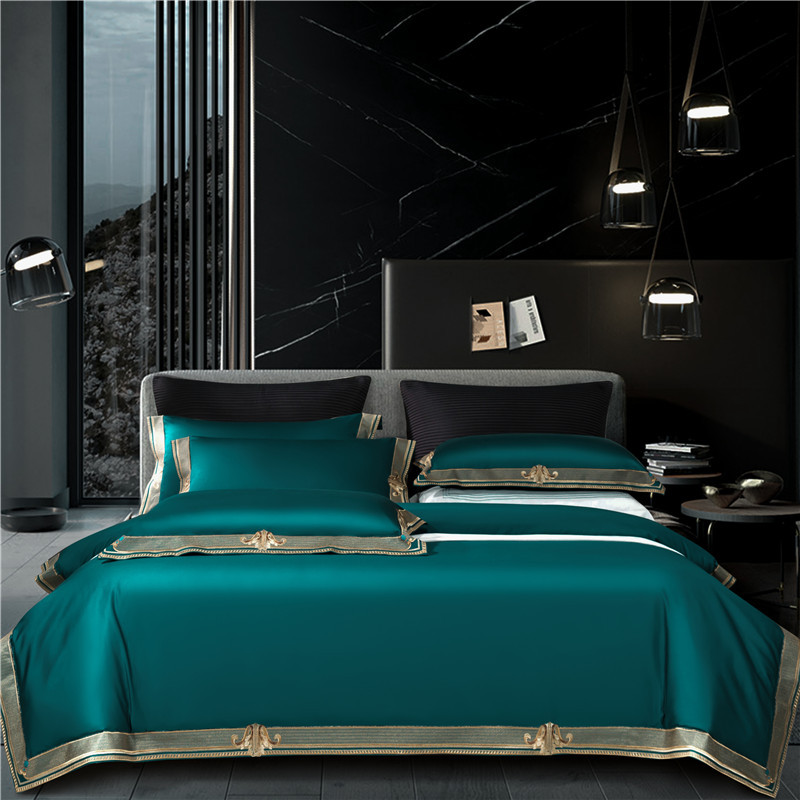 Luxurious Cotton Bed Sheet Set with Decorative Trim