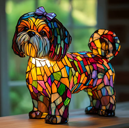Colorful Glass Dog Theme Table Light Fixture
