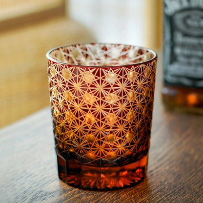Luxury Engraved Amber Whisky Glasses Gift Set