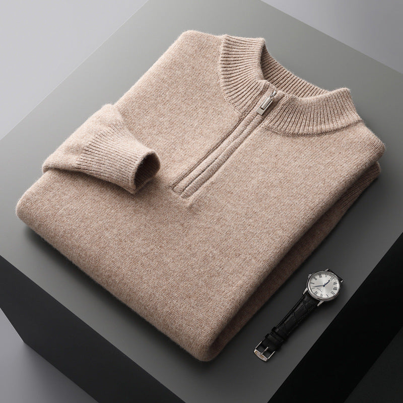 Soft Australian Wool Half Zip Jumper - Lusomart