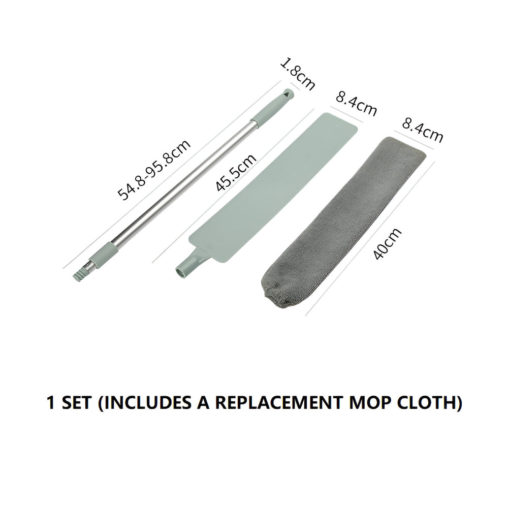 Compact Extendable Microfiber Mop Cleaning Brush Flat Head