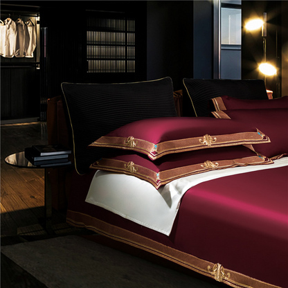 Luxurious Cotton Bed Sheet Set with Decorative Trim
