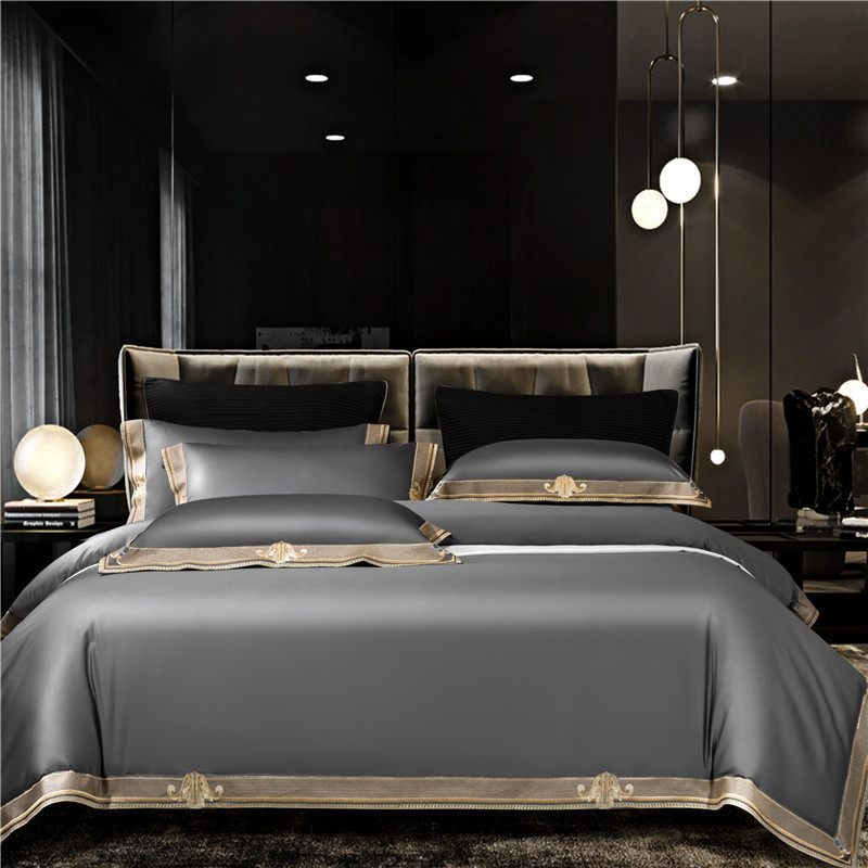 Luxurious Cotton Bed Sheet Set with Decorative Trim - Lusomart