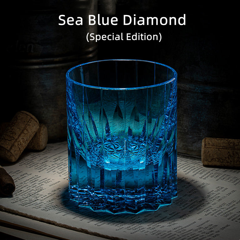 Colorful Diamond Whisky Glasses Set with Wooden Gift Box
