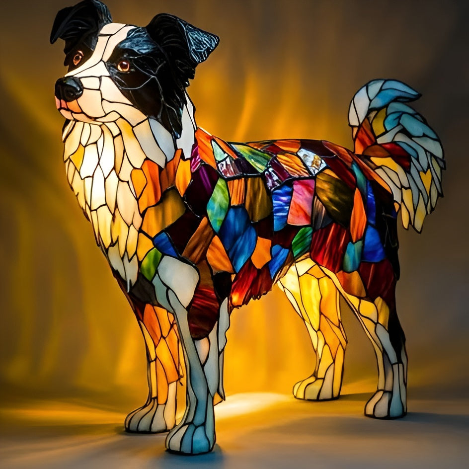 Colorful Glass Dog Theme Table Light Fixture
