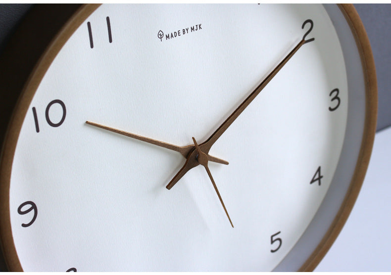Rustic Wooden Round Wall Clock for Home Decoration