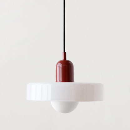 Colorful Glass Drop Pendant Light With Adjustable Arm