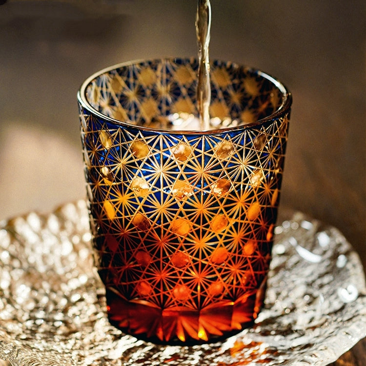 Luxury Engraved Amber Whisky Glasses Gift Set