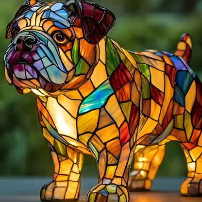 Colorful Glass Dog Theme Table Light Fixture