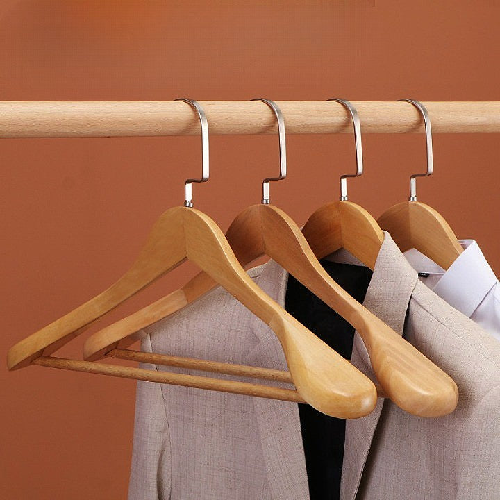 Strong Wooden Clothes Hangers With Metal Clips