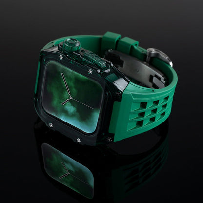 Premium Fluoro Band & Black Case Kit For Apple Watch