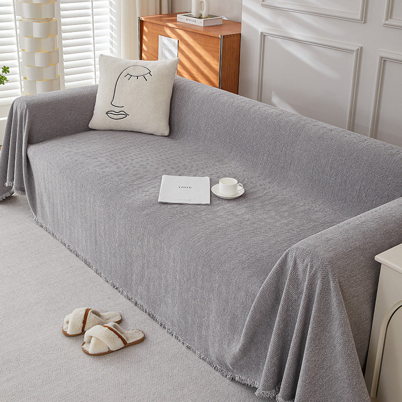 Simple Plush Chenille Couch Cover Machine Washable