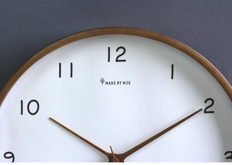 Rustic Wooden Round Wall Clock for Home Decoration