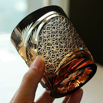 Luxury Engraved Whisky Glass Set with Wood Gift Box