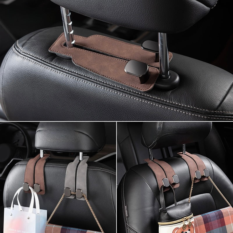Premium Car Back Seat Double Hooks with Soft Pads