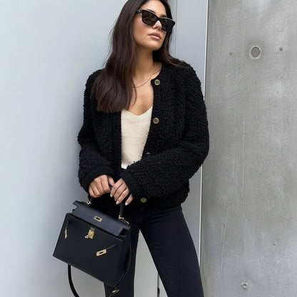 Warm Fuzzy Teddy Jacket for Women