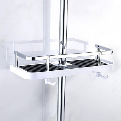 Bathroom Corner Shelf with Hanging Hooks - Lusomart