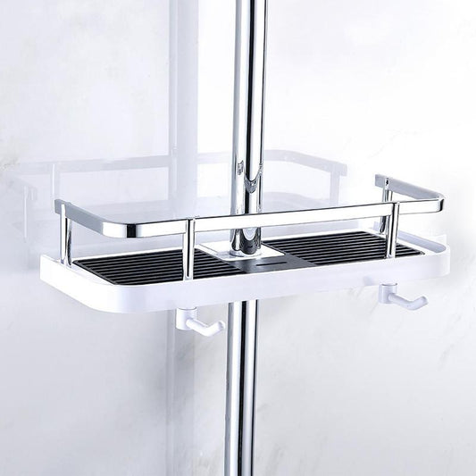 Bathroom Corner Shelf with Hanging Hooks - Lusomart